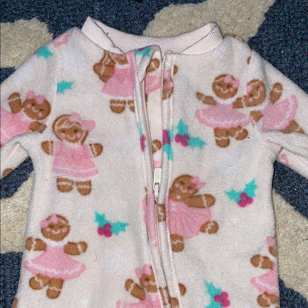 Newborn Pink Gingerbread One Piece fleece
